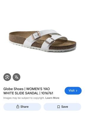 Birkenstock White Double Buckle Slide Sandal Yao